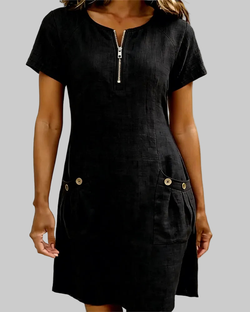 VESTIDO DE ALGODÓN CON CREMALLERA