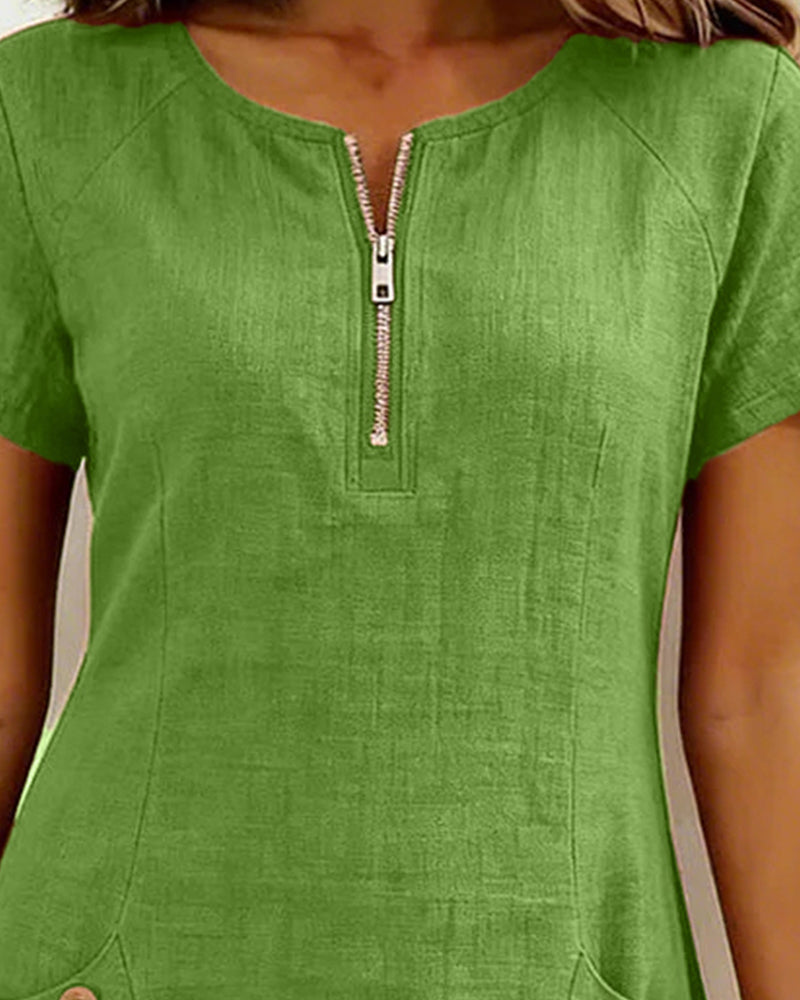 VESTIDO DE ALGODÓN CON CREMALLERA