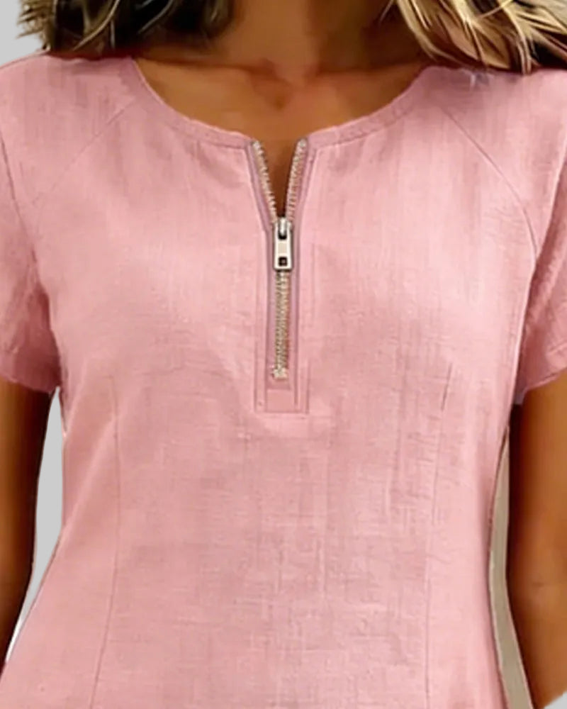 VESTIDO DE ALGODÓN CON CREMALLERA