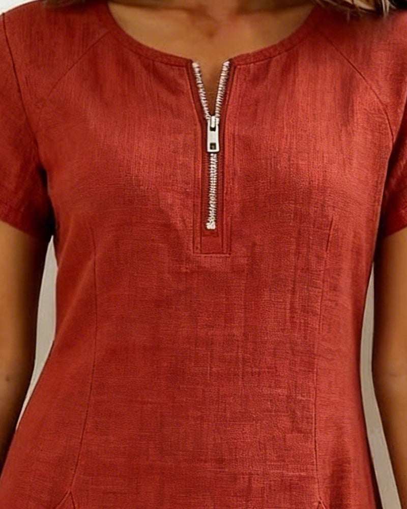 VESTIDO DE ALGODÓN CON CREMALLERA