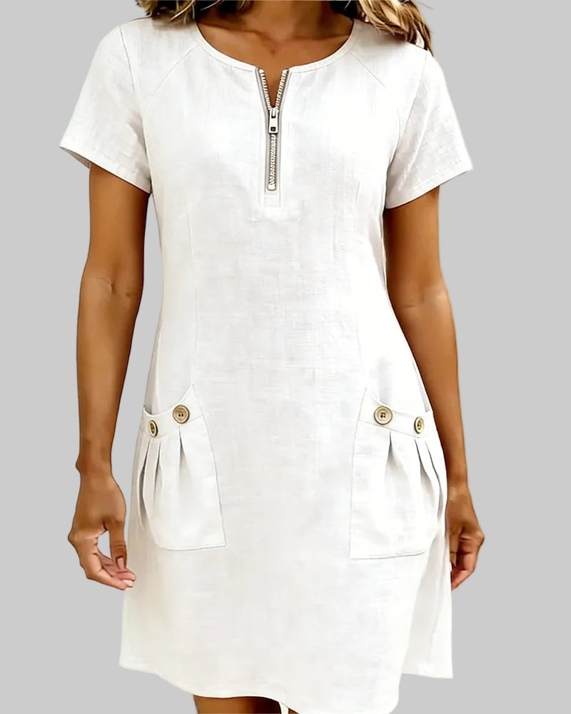 VESTIDO DE ALGODÓN CON CREMALLERA