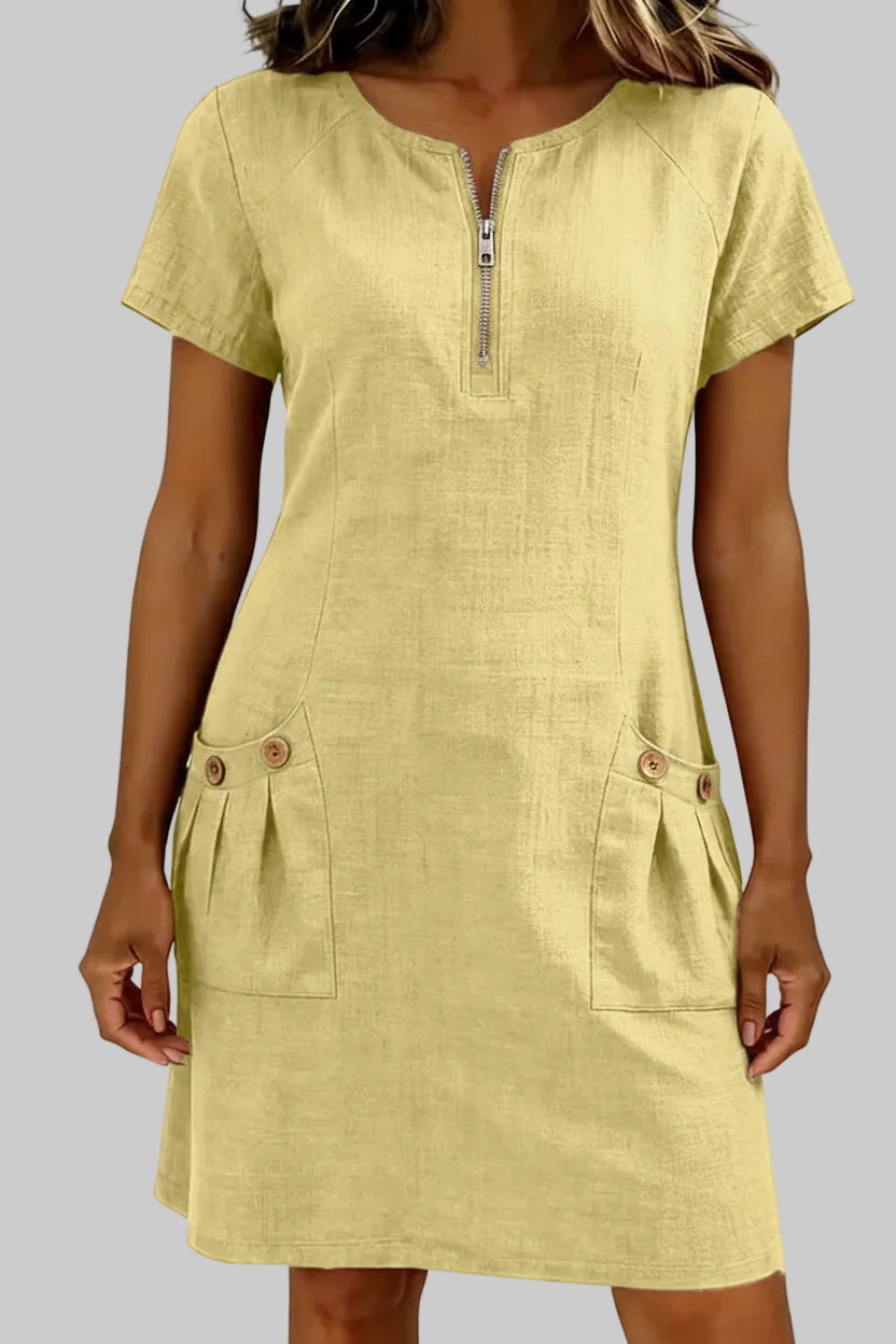 VESTIDO DE ALGODÓN CON CREMALLERA