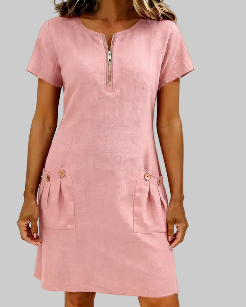 VESTIDO DE ALGODÓN CON CREMALLERA