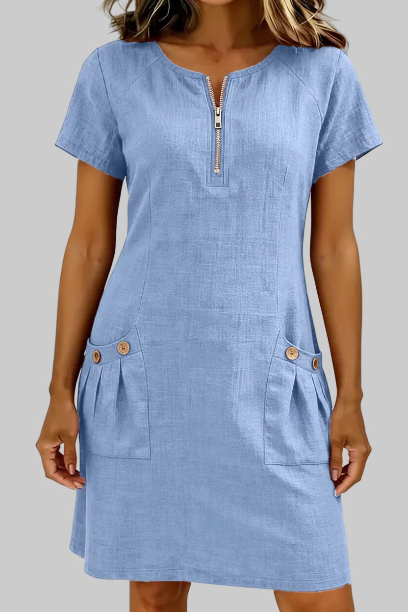 VESTIDO DE ALGODÓN CON CREMALLERA