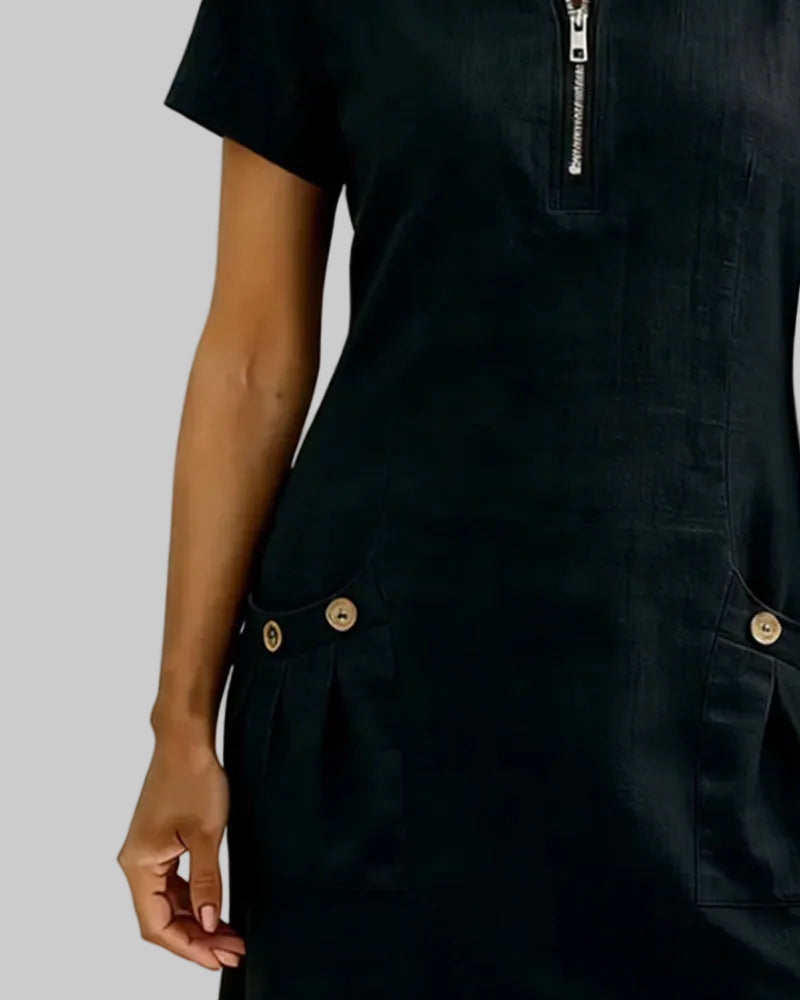 VESTIDO DE ALGODÓN CON CREMALLERA