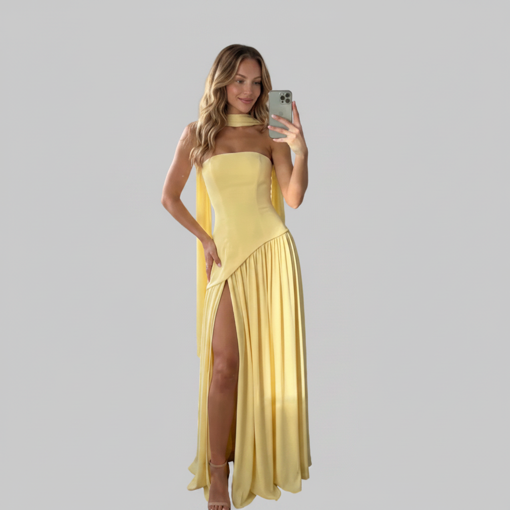 VESTIDA DE ESPALDA CRUZADA