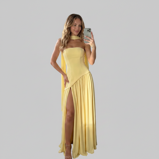 VESTIDA DE ESPALDA CRUZADA