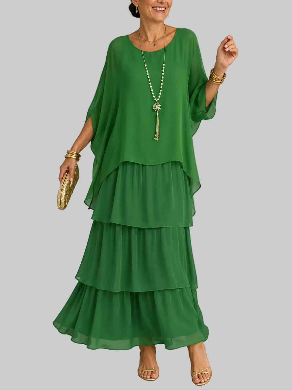 VESTIDO LARGO ELEGANTE Y CON CAIDA FLUIDA