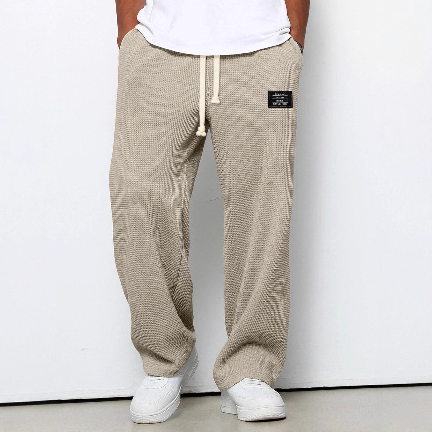 PANTALONES ANCHOS CON CINTURA AJUSTABLE