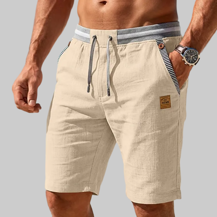 PANTALONES CORTOS DE VERANO DE LINO LIGEROS PARA HOMBRE