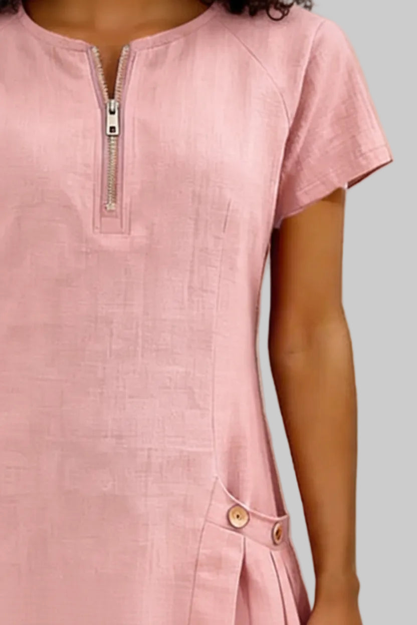 VESTIDO DE ALGODÓN CON CREMALLERA