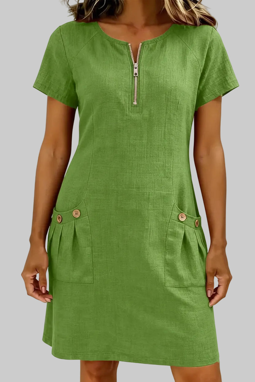 VESTIDO DE ALGODÓN CON CREMALLERA