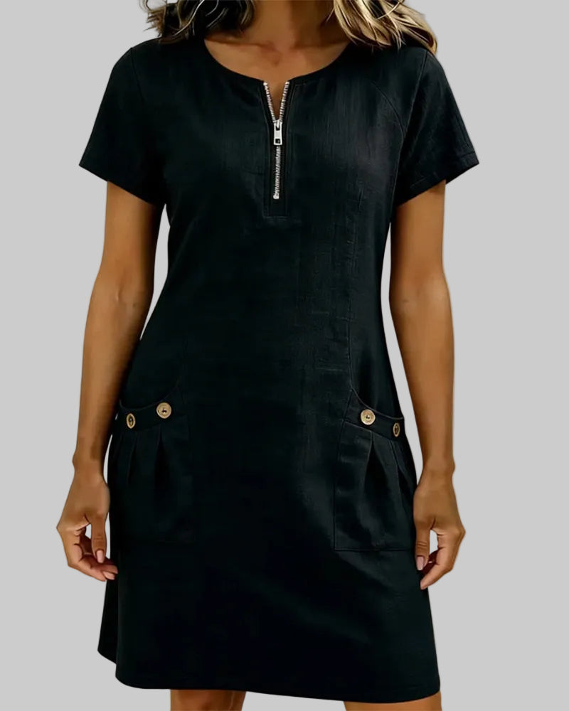 VESTIDO DE ALGODÓN CON CREMALLERA
