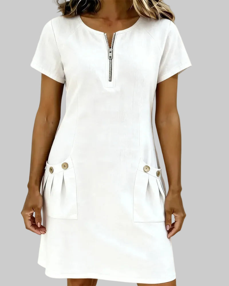 VESTIDO DE ALGODÓN CON CREMALLERA
