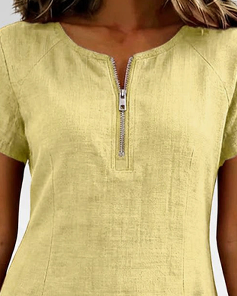 VESTIDO DE ALGODÓN CON CREMALLERA