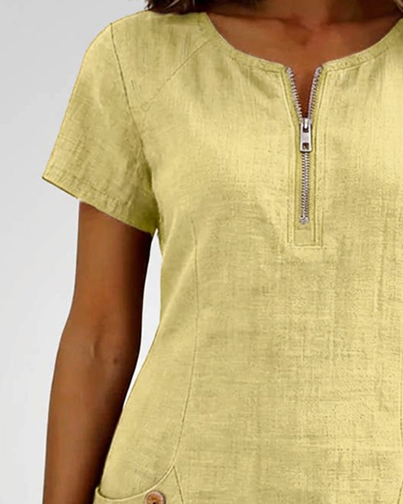 VESTIDO DE ALGODÓN CON CREMALLERA