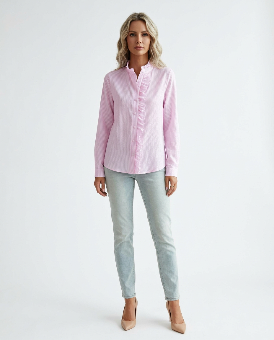 BLUSA ELEGANTE CON VOLANTES